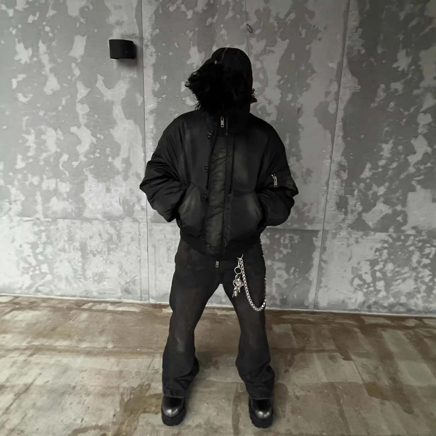PROJECT G/R Winter New Style Bomber N3B Military Style Weathered Mud-Dyed Collar Zippered Hooded Jacket Grailz Protocol Index