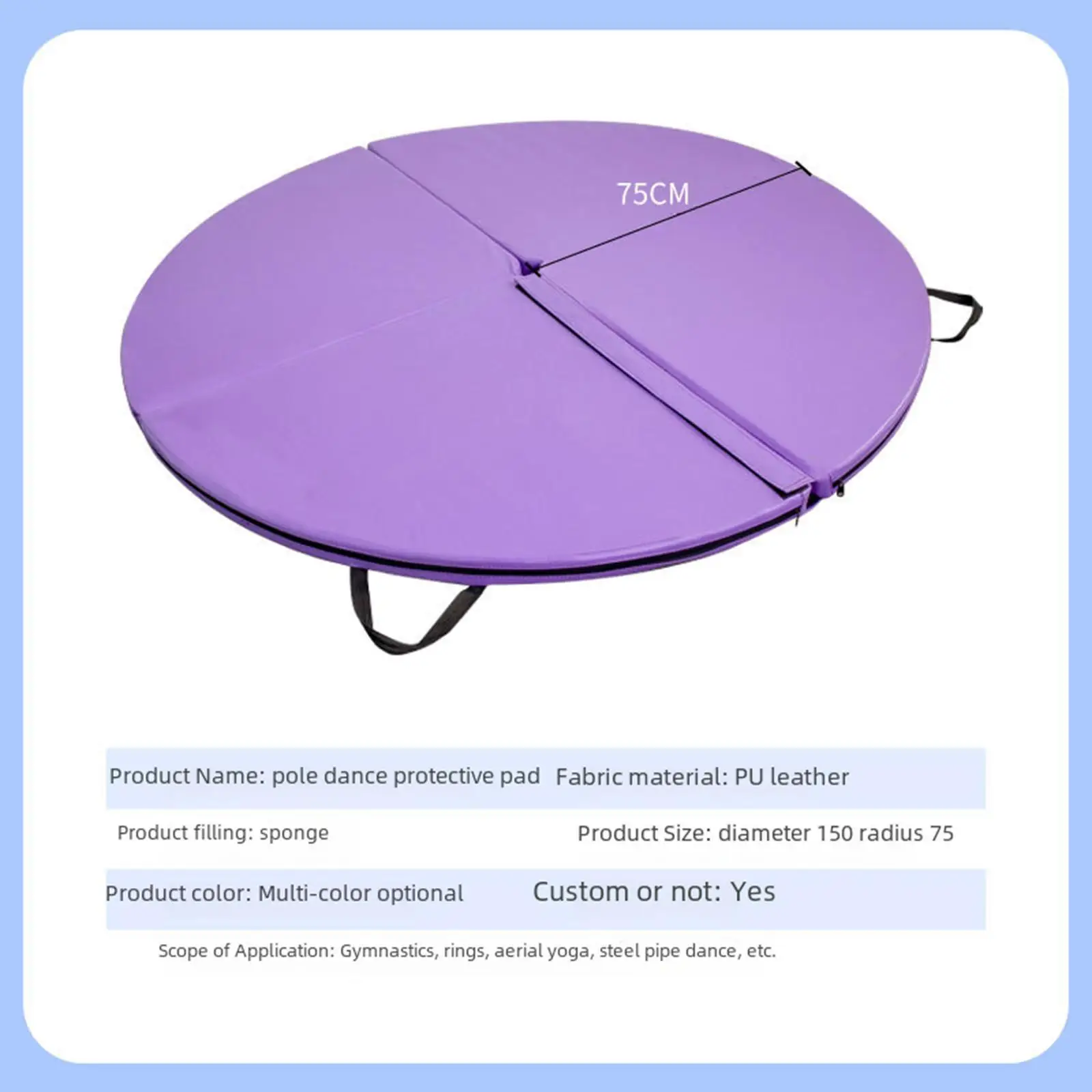 Foldable Yoga Mat Folding Pole Dance Mat Women Strength Training Portable Exercise Mat Workout Mat for Training Home Gym