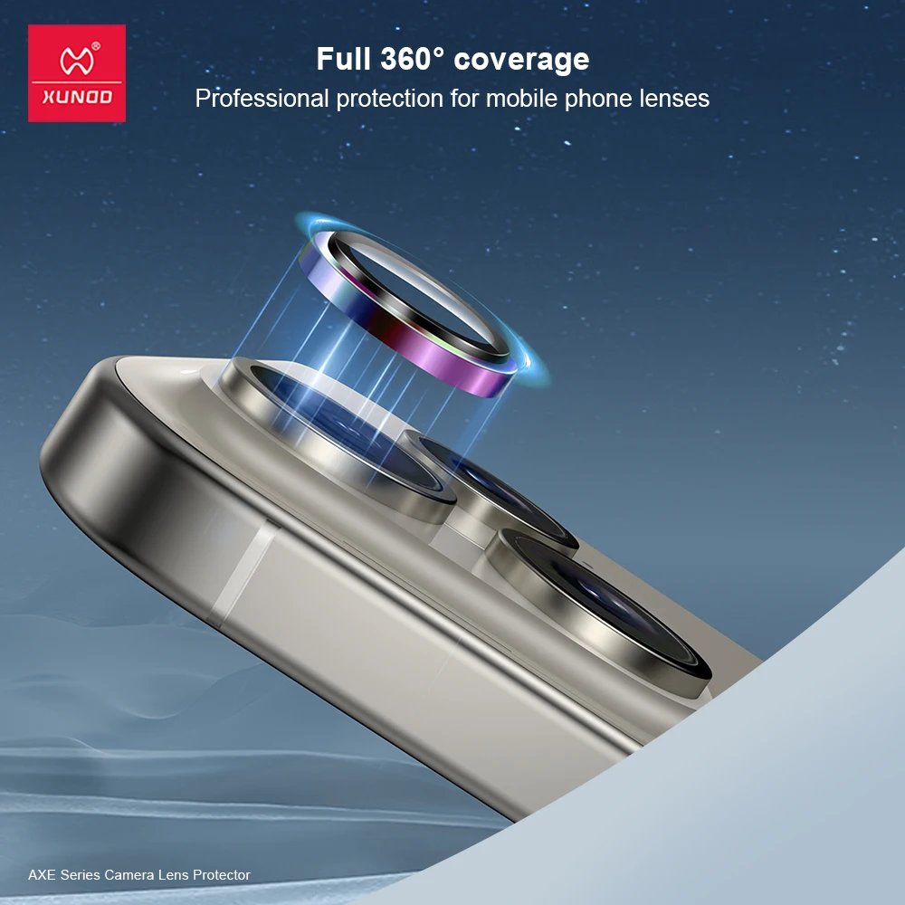 XUNDD 3PCS/2PCS Camera Lens Protector For iPhone 13 14 15 16 Pro Max 15 16 Pro 16 Plus HD Lens Glass Full Coverage Film