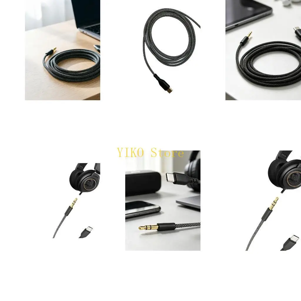 Cable auriculares K32C USB C a 3,5 mm para WH 1000XM5/4/3 llamadas oficina viajes y estudio