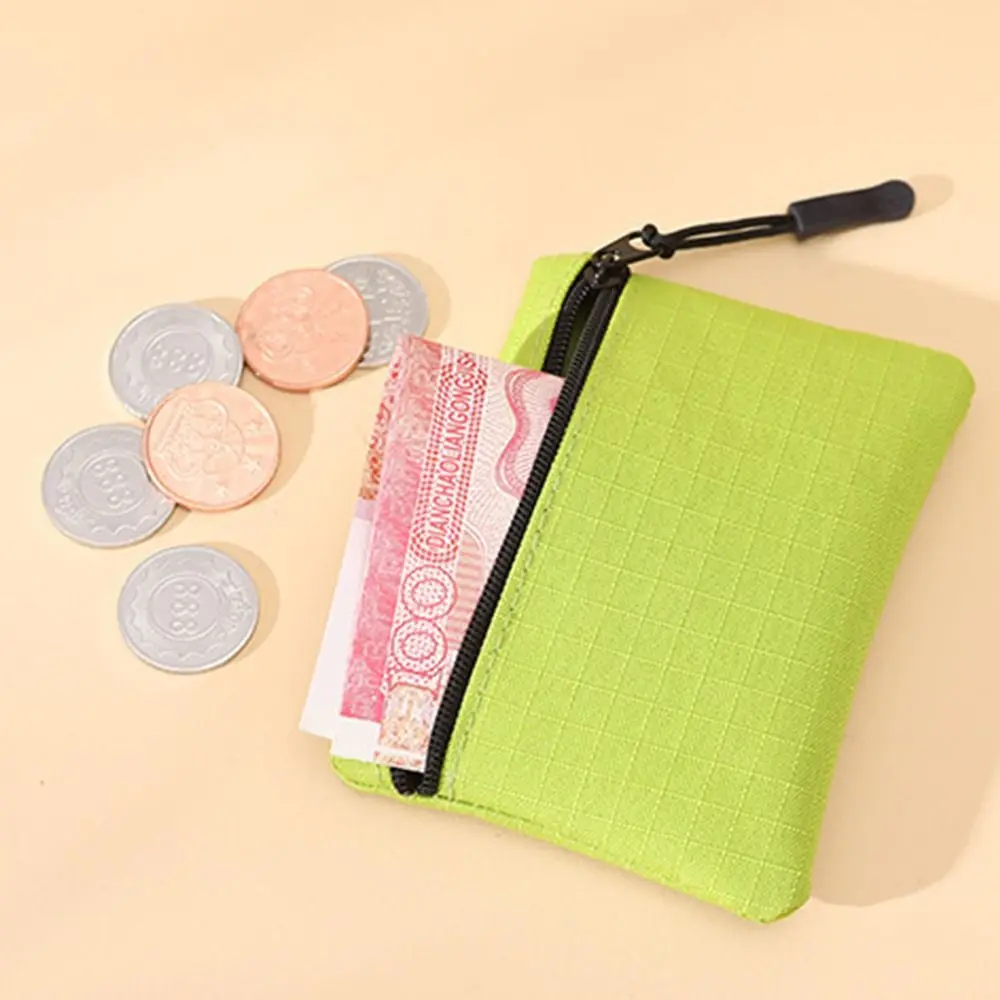 Fashion Zipper Type Coin Purse Women Solid Color Waterproof Small Item Card Storage Bag Travel Portable