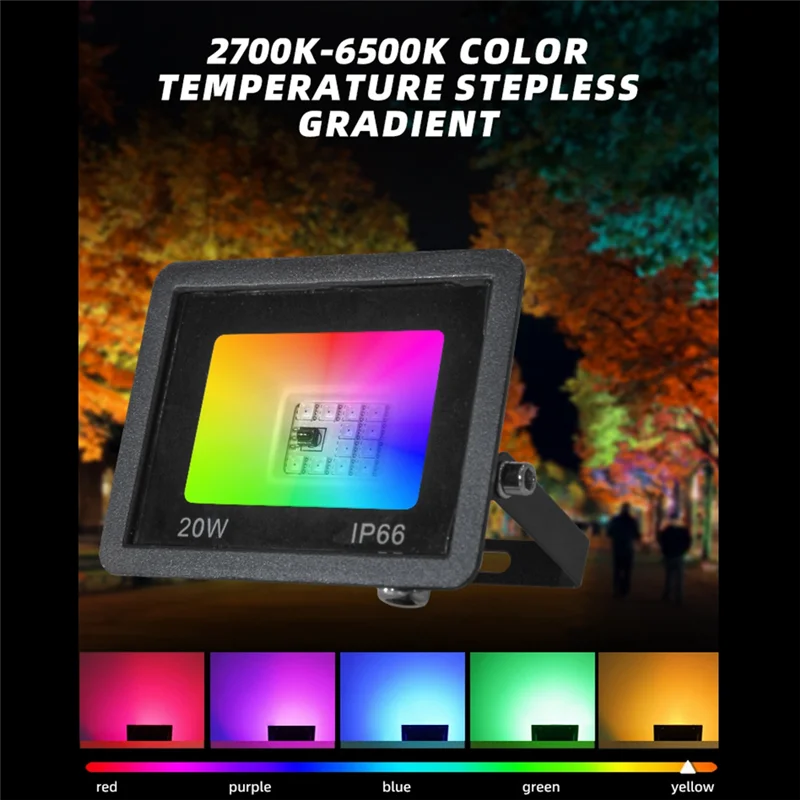 

A27F-RGB Светодиодный прожектор AC200-265V IP66 Открытый водонепроницаемый прожектор Ландшафтное освещение для сада, патио, двора