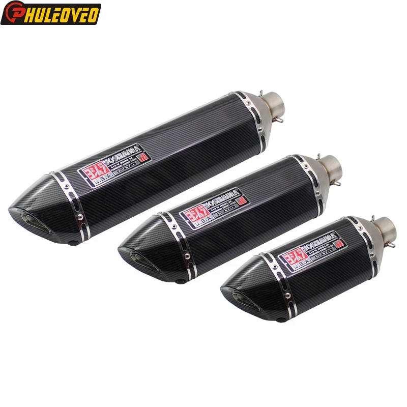 Motorcycle Exhaust Muffler Escape Pot DB Killer Carbon Fiber Color ID:51 61mm Universal Motorbike Muffler Exhaust Escape Demper