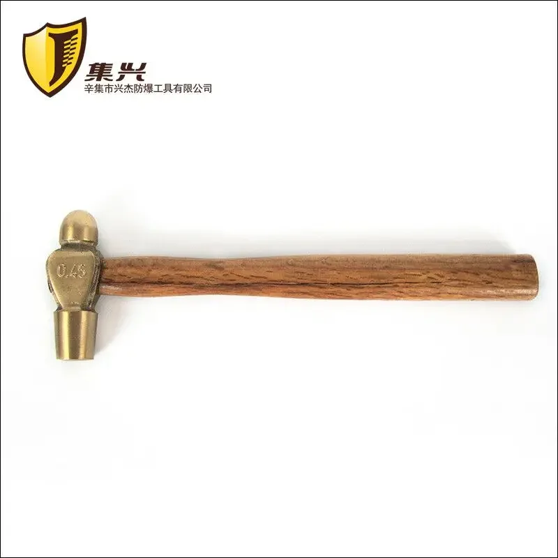 Nail Hammer, Copper Hammer, Hand Hammer, Wooden Handle, Round Head Hammer, Explosion-proof, Safe, and Sparkless Hand 1P-3P