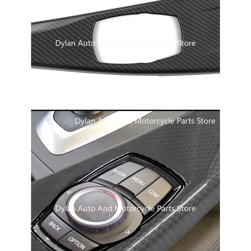 Carbon Fiber ABS Interior Multimedia Panel Cover Trim Sticker Fit for 3 Series F30 F34 4 Series F33