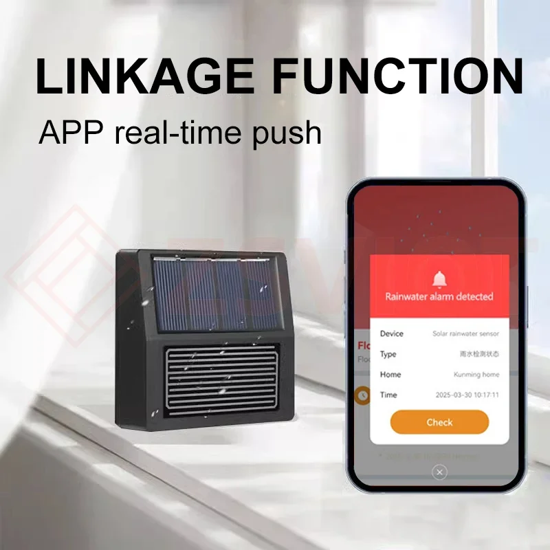 Tuya Smart Zigbee Rain Sensor With Light Detector Solar Operated IP65 Outdoor Waterproof Rain Detector Smart life Remote Control
