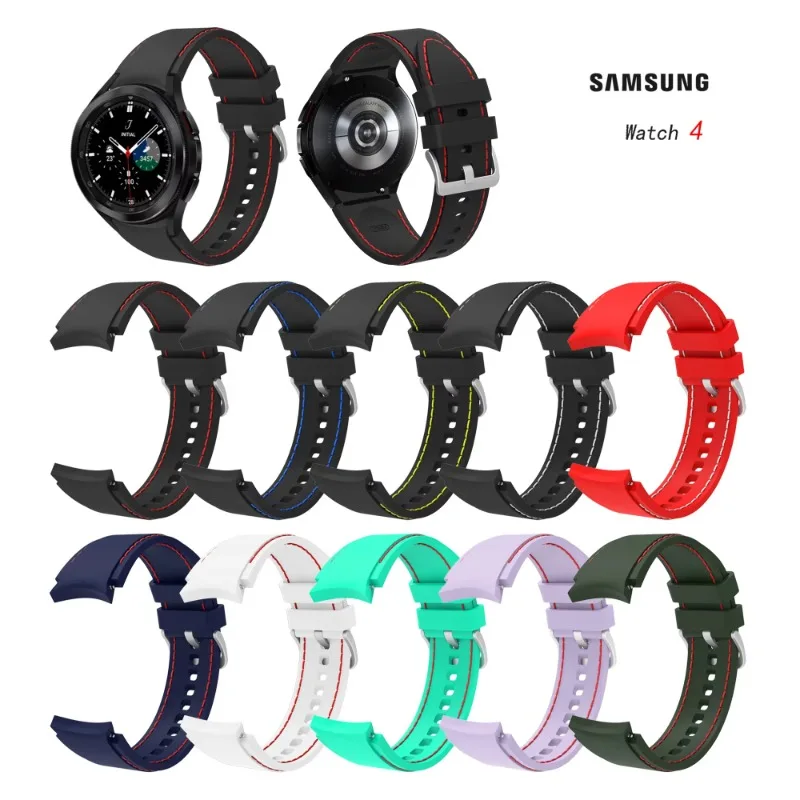 Correa de silicona sin espacio para Samsung Galaxy Watch 7, 6, 5, 4, 40mm, 44mm, pulsera deportiva suave para Galaxy Watch 6 Classic 42mm 46mm 5 Pro