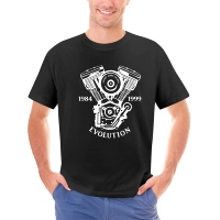 Biker Shirt Evolution Motorcycle Evo T-Shirt Chopper Bobber Shovelhead Twin Cam