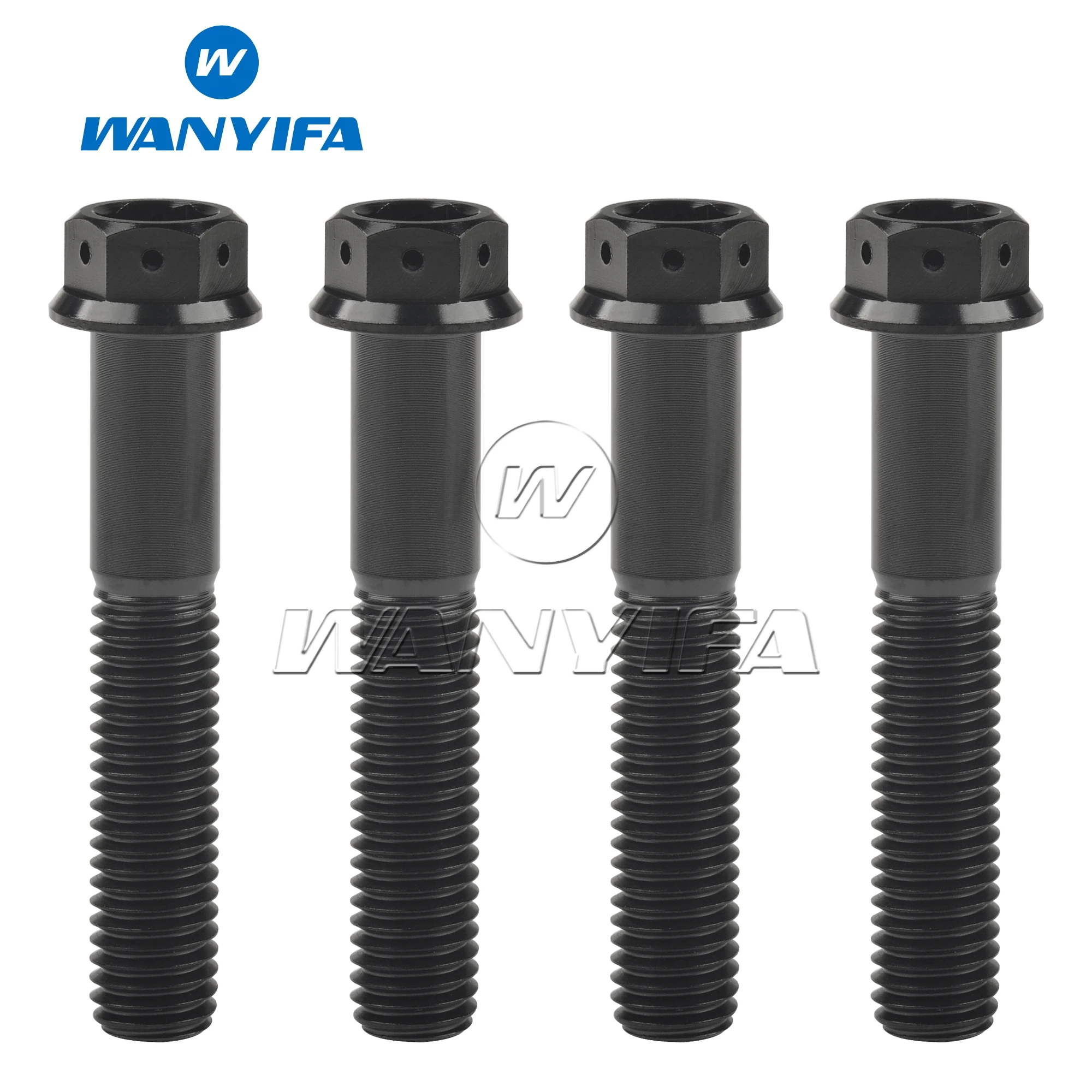 Wanyifa Titanium Bolt M8x15/20/25/30/35/40/45/50/55mm Flange Inner Hexagon Head Screws for Motorcycle Brake Calipers 4/10pcs