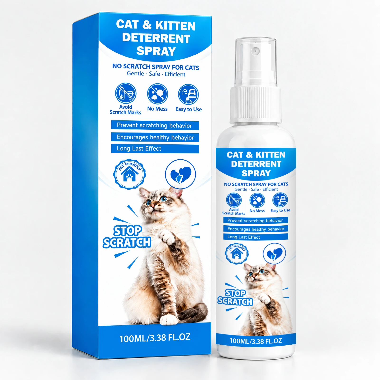 New Anti-Scratch & Anti-Bite Spray for Cats Residue-Free, Easy-to-Use Furniture Protection Spray