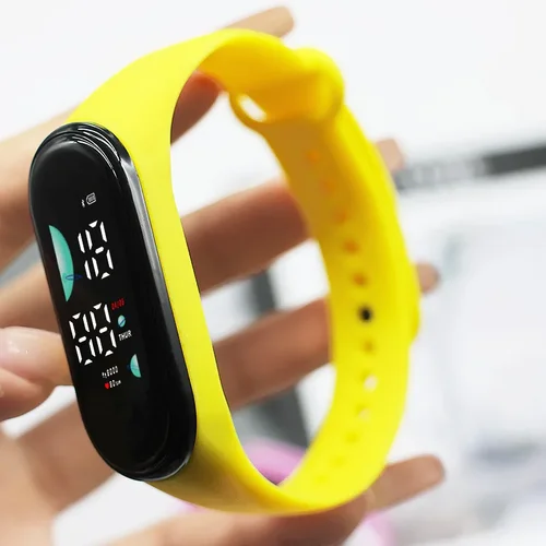 Reloj deportivo de moda, reloj de pulsera Digital LED electrónico para mujer, reloj de pulsera impermeable táctil de silicona Simple informal