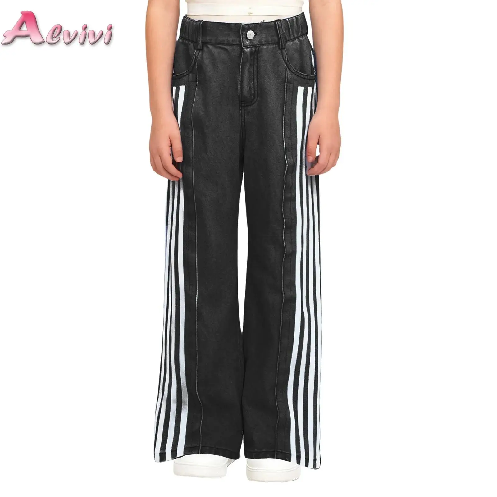 

Spring Fashion Striped Boys Jeans New Children Loose Denim Straight-Leg Pants Teenager Baggy Trousers 2026 Kids Clothing