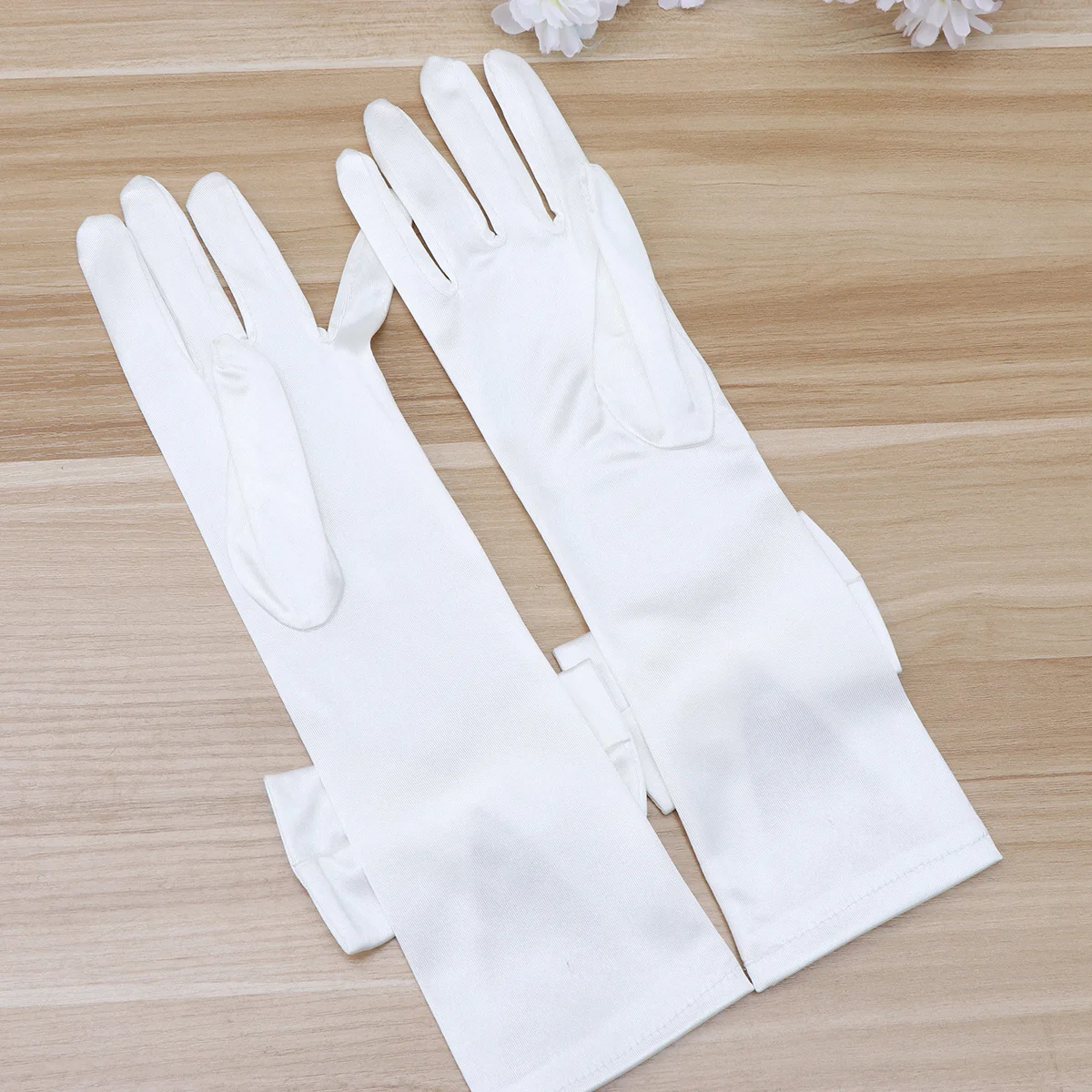 1 زوج فستان قفازات الزفاف الدانتيل شبكة صيد السمك المرأة عقدة من الساتان أنيقة قفازات حفلات الزفاف للعروس حفلة موسيقية أوبرا الباليه المرحلة الحدث