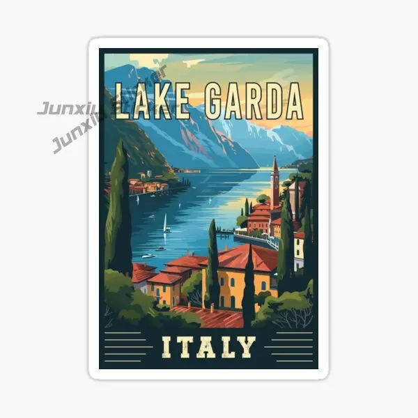ITALIA LAGO DI GARDA World Famous Building Car Stickers Aesthetic Travel Landmark Graffiti Phone Suitcase Luggage Guitar Decal