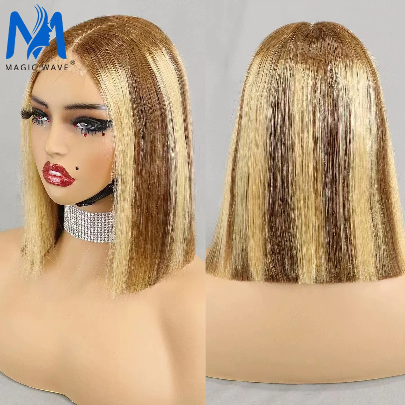 Bob Human Hair Wigs 2X6 Lace Closure Bone Straight Human Hair 350% Density 100% Human Hair Bouble Drawn Human Hair Wig for Women