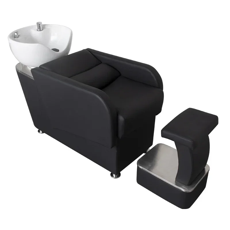 01Semi-reclining shampoo bed Ceramic basin Special for barber shop Hair salon Shampoo bed