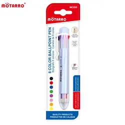 MOTARRO Set 8 Colors for One Storage Ball-point Pen 0.7mm Multicolor Pen Quick Drying Pen Water for Kids School Stationery