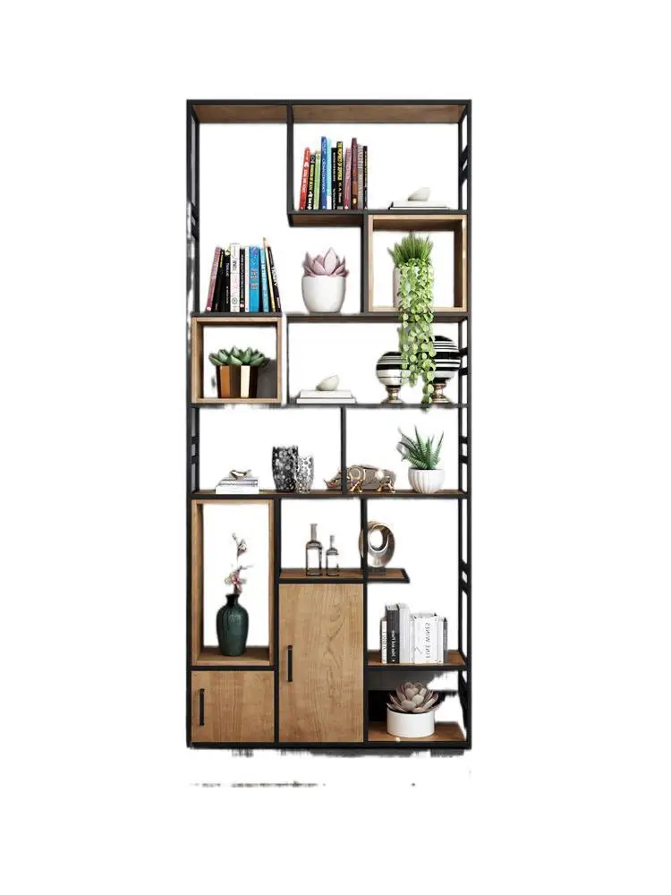 

Wrought iron display rack, book partition cabinet, office floor entrance storage
