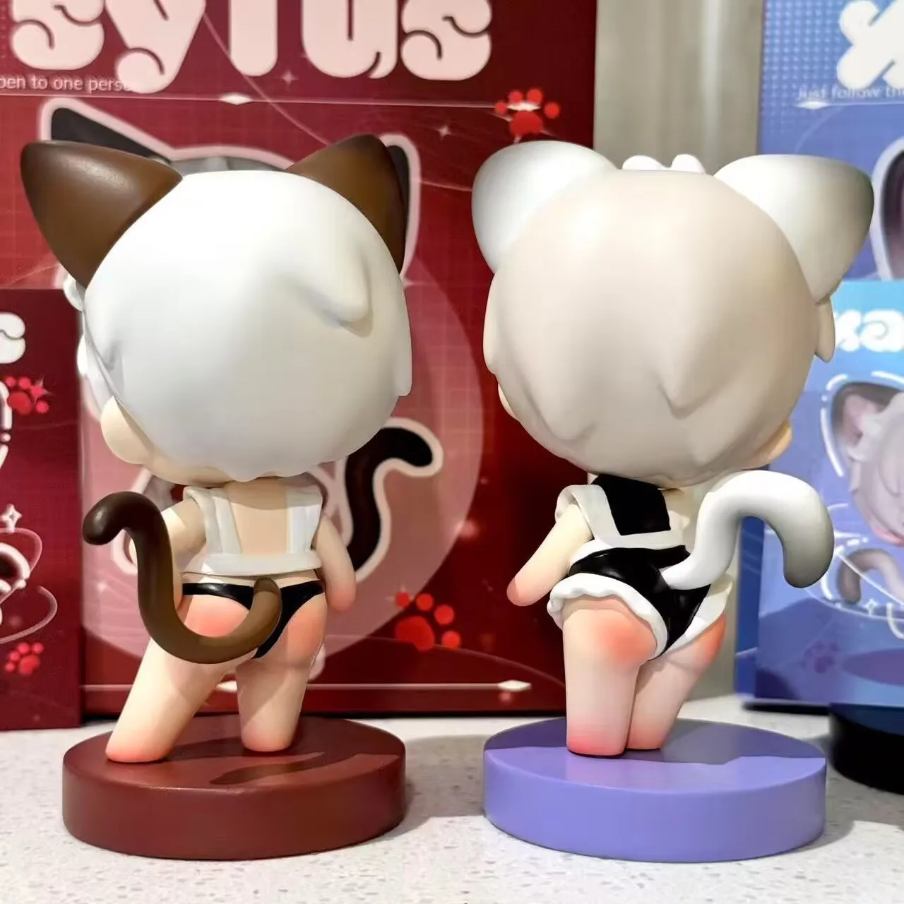 لعبة "الحب والفضاء العميق" 'لي شين، تشى يو، شين شينغوي، تشين تشي' زي خادمة تماثيل صلصال لطيفة لتزيين الطاولة وادي