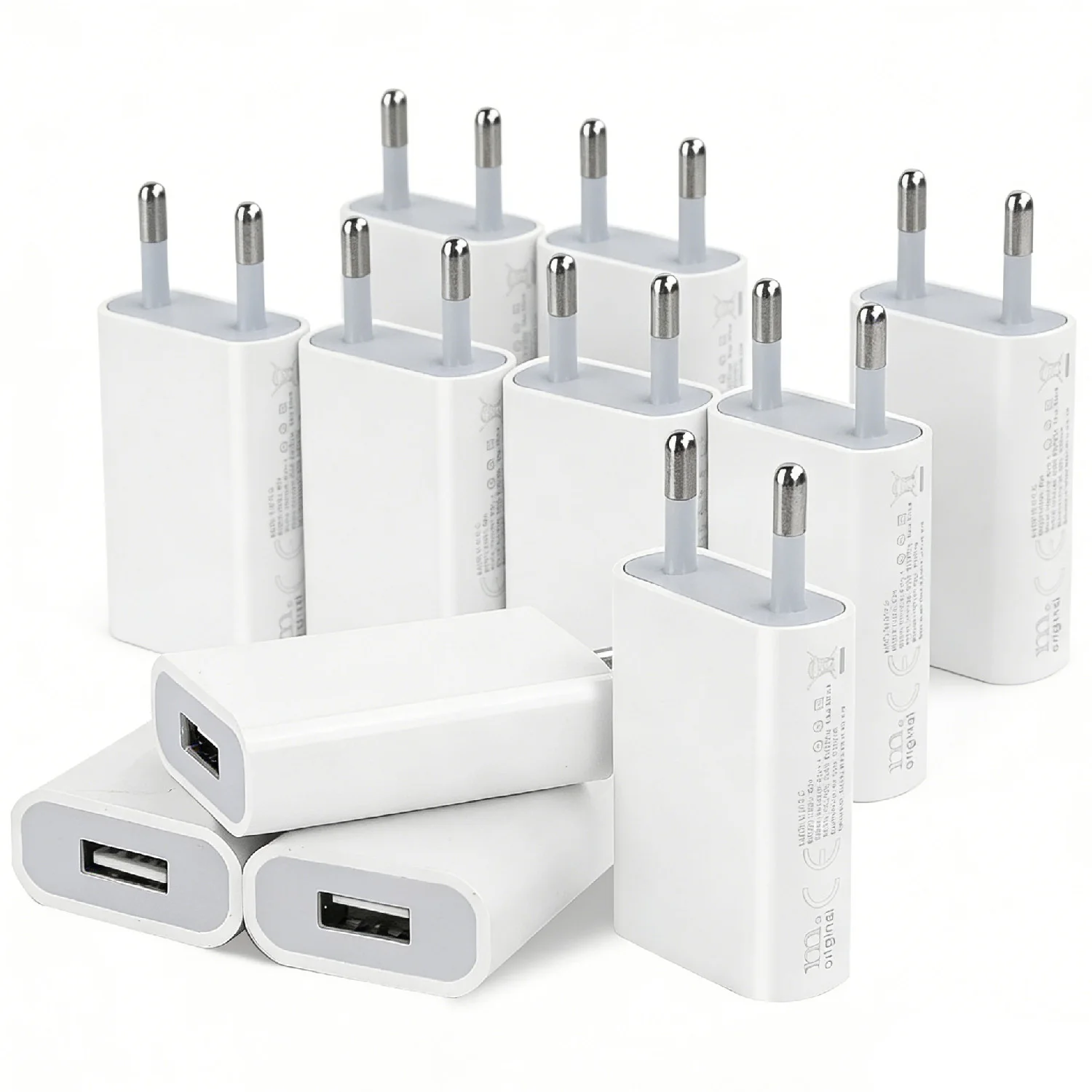 10pcs/20/50pcs 1A USB Wall Adapter Charger 5W Slim Charging Plug Power Supply 5V 1A Power Plug Adapter Socket Adapter for iPhone