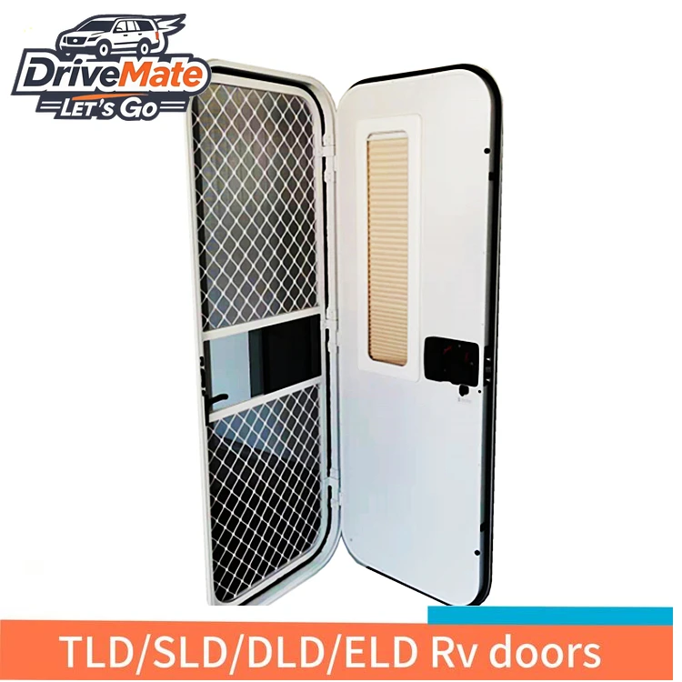 

Summer Discount Aluminum Alloy Door Frame Single Point Password Lock RV caravan Camping Door with Screen Door Custom sizes