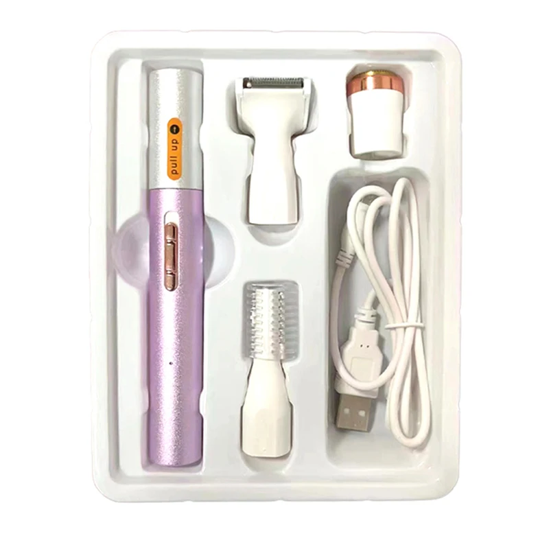 4-in-1 wiederaufladbarer Augenbrauentrimmer und Gesichtshaarentferner für Frauen