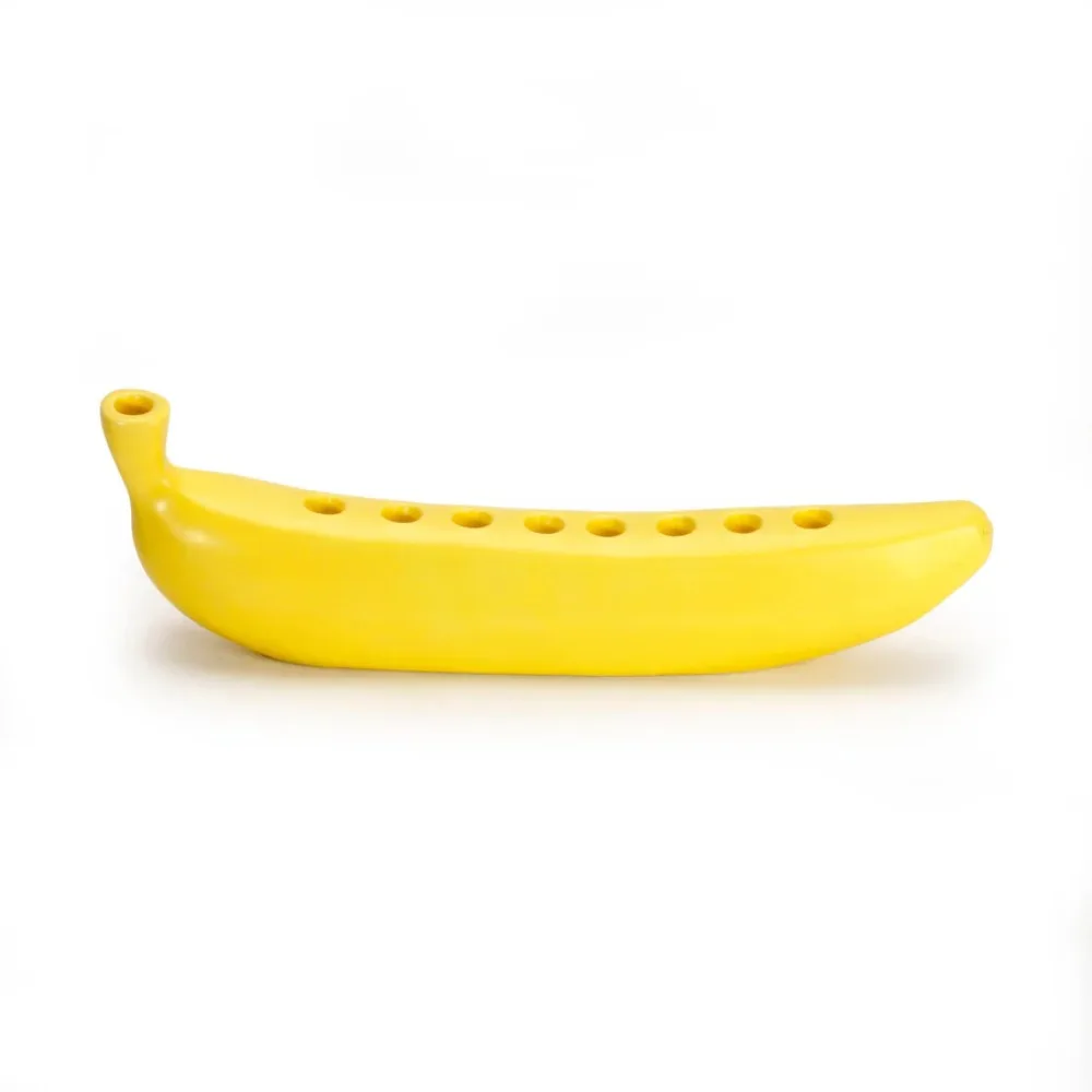 Banana Shape Menorah Tabletop Candlestick Decor Resin Novelty Banana Hanukkah Chanukah Candle Holder Holiday 9 Candle Can Hold