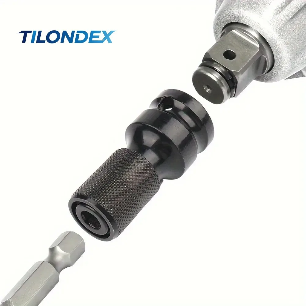 TILONDEX 1pc Hex Converter Socket Extension 1/2 to 1/4 Inch Impact Wrench Drill Adapter Bit Holder for Electric Wrench And Power