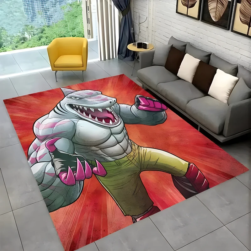 

Shark man pattern carpet, living room bedroom home decor carpet kitchen bathroom non-slip mat garden lawn mat birthday present