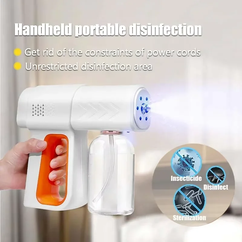 

380ML K6PRO Wireless Electric Nano Sprayer Fogging Disinfection Gun Blue Light Sprayer Household Atomization Sanitizer Machine