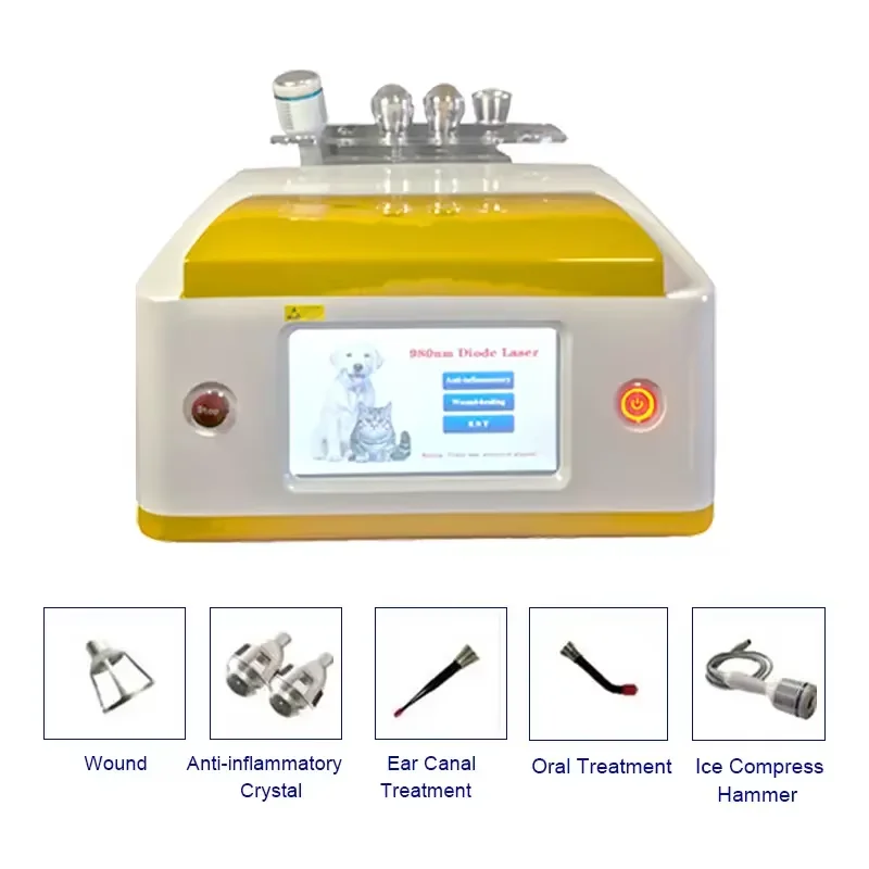 Desain Baru Mesin Terapi Fisik Hewan Fisioterapi Hewan Laser Dioda 980Nm untuk Klinik Hewan