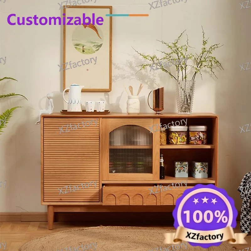 Factory Direct 2026 Top RatedCherry wood dining side cabinet Solid wood tea cabinet Household multi-functional locker Storage ca