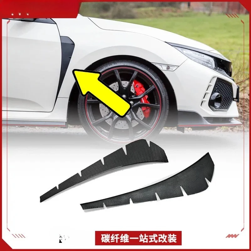 Compatible with Honda Type R Civic FK8 Carbon Fiber Modification Front Fender Side Air Vent Stickers Replacement Add-on