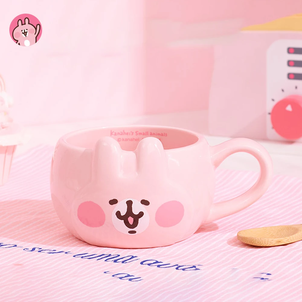 Taza de cerámica de dibujos animados de Anime para el hogar, taza de agua para estudiantes, regalo de cumpleaños para niñas, MINISO kanahi, serie Usagi, 320ML