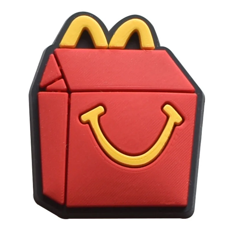 High Imitation Simulation Food Shoe Charms Popcorn/Hamburger/Fries Shoe Decoration Accessories for Kid\'s Party X-mas Gifts