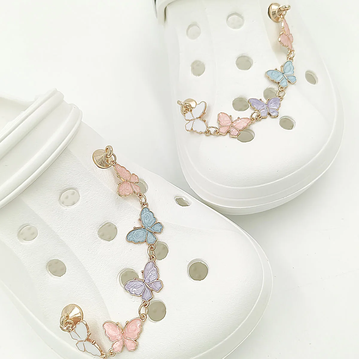 

New Hot Butterfly Chain Hole Shoes DIY Fashion Party Gift Shoes Accessories