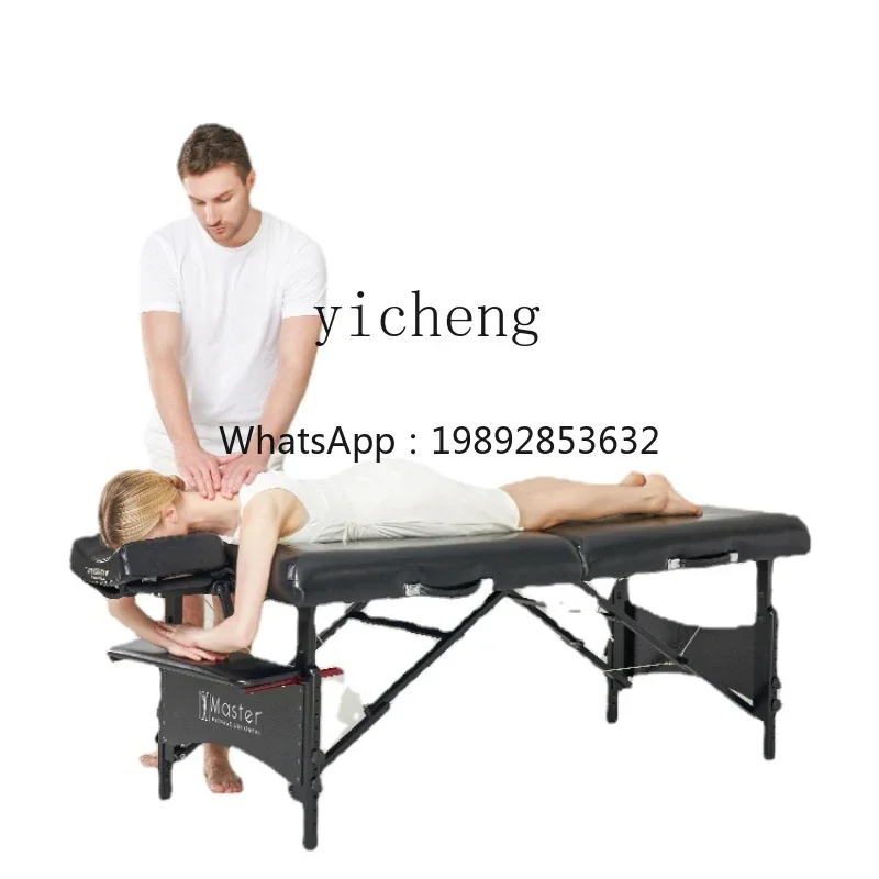 LYY Electric Heating Massage Couch Solid Wood Built-in Electric Blanket Beauty Massage Folding Bed