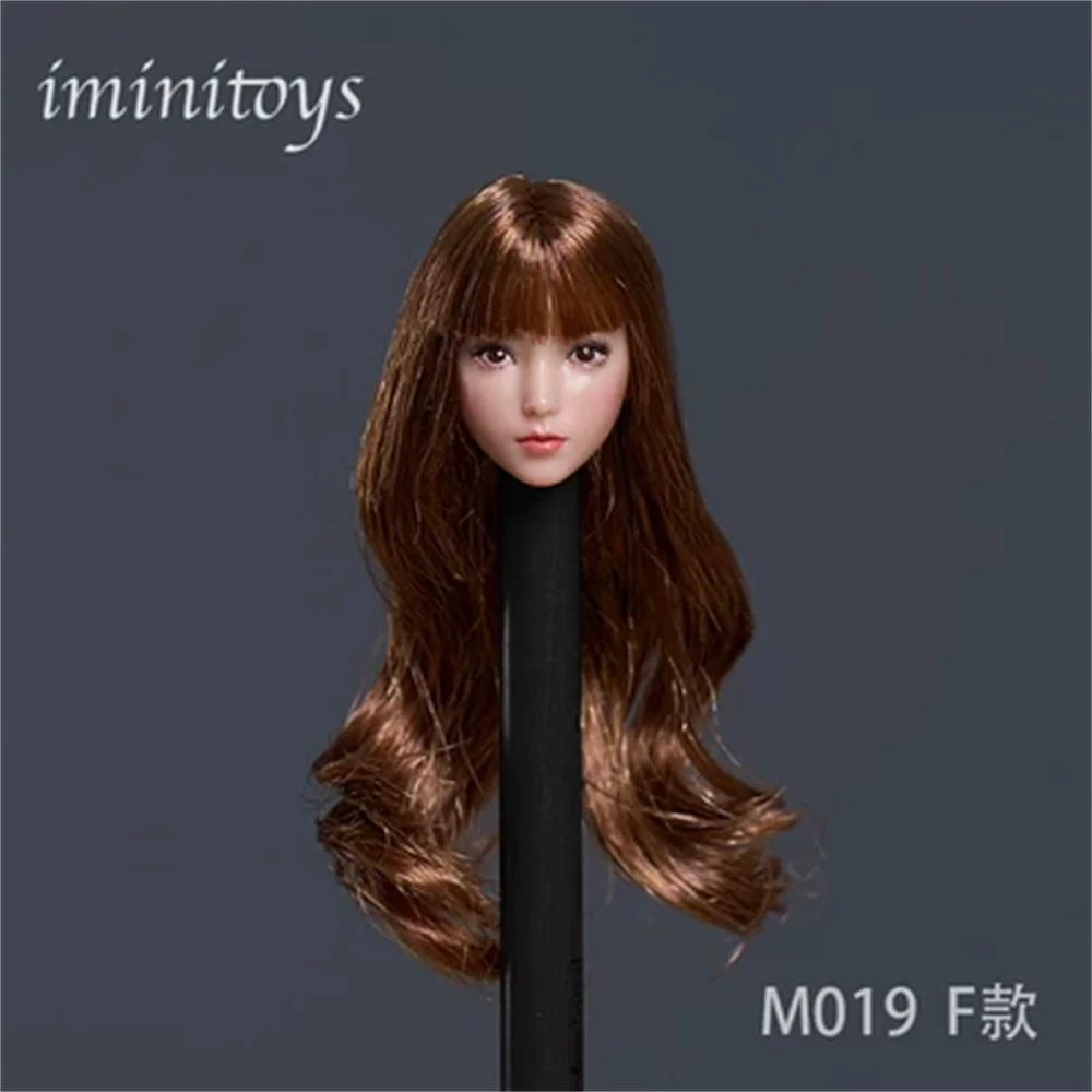 Iminitoys M019 1/12 Scale Loli Girl Long Hair Head Sculpt Carving Model Fit 6-inch Female Solder Pale Action Figure Body Toys