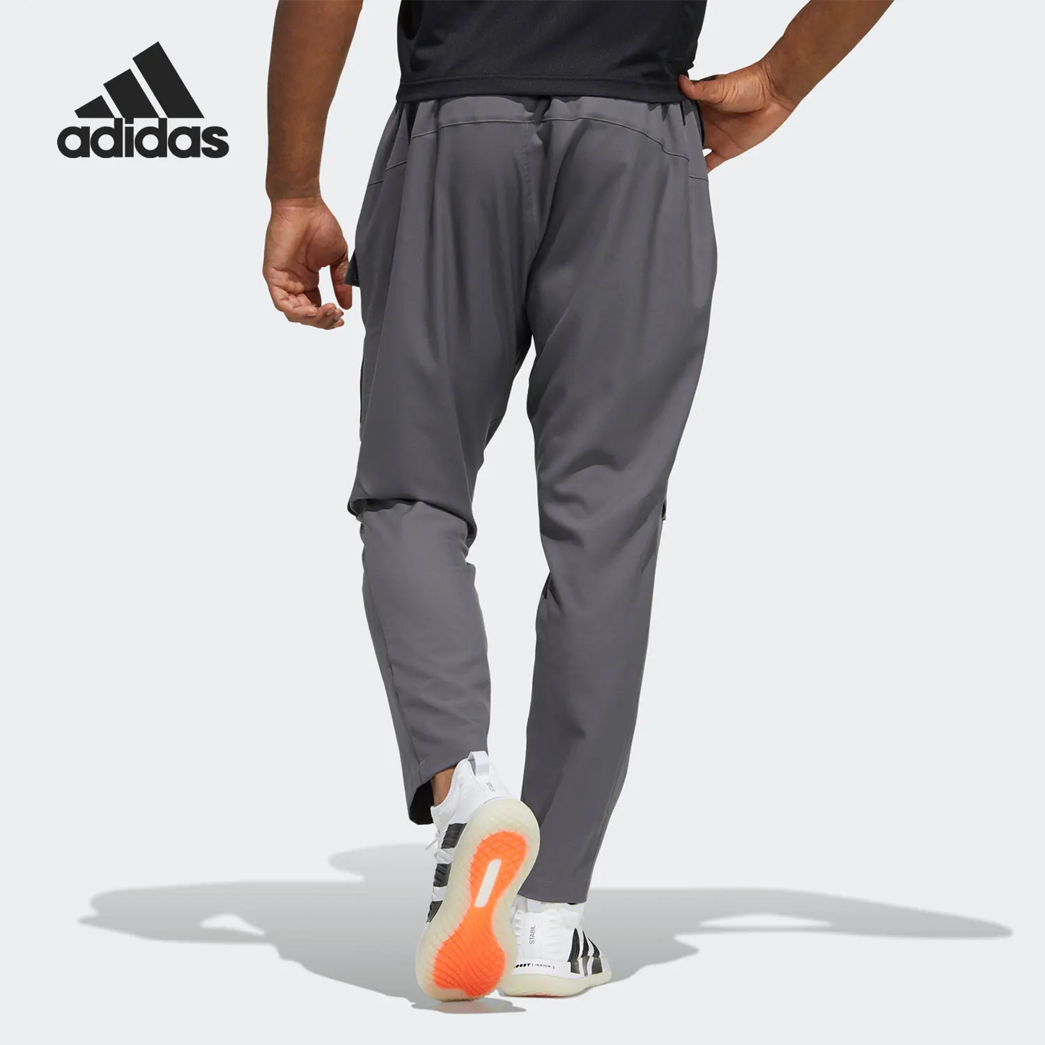 Adidas genuine seasonal new sports and leisure men's breathable pants with folded feet H13834
