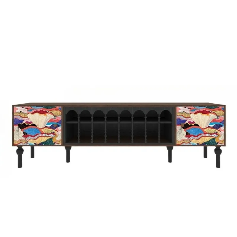 

Французский светлый роскошный абстрактный художественный шкаф для телевизора из цельного дерева, встроенный настенный шкаф для хранения вещей в гостиной