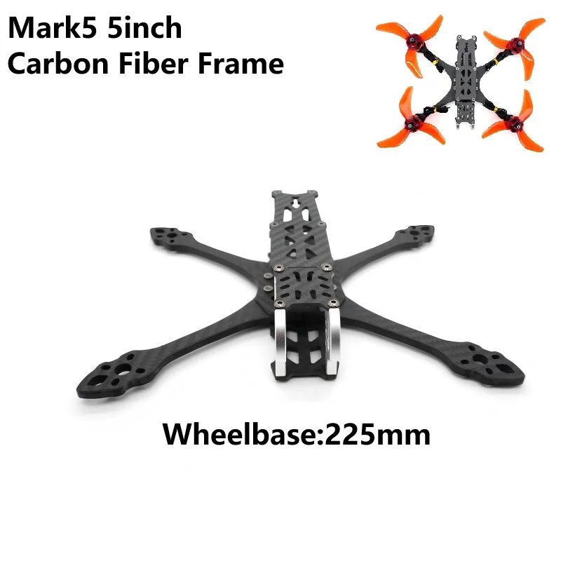 

НОВЫЙ MARK5 5-дюймовая рама из углеродного волокна FPV, колесная база 2225 мм, рычаг 5 мм с предварительным механизмом для гоночного дрона, квадрокоптера, 5-дюймовый пропеллер, сделай сам