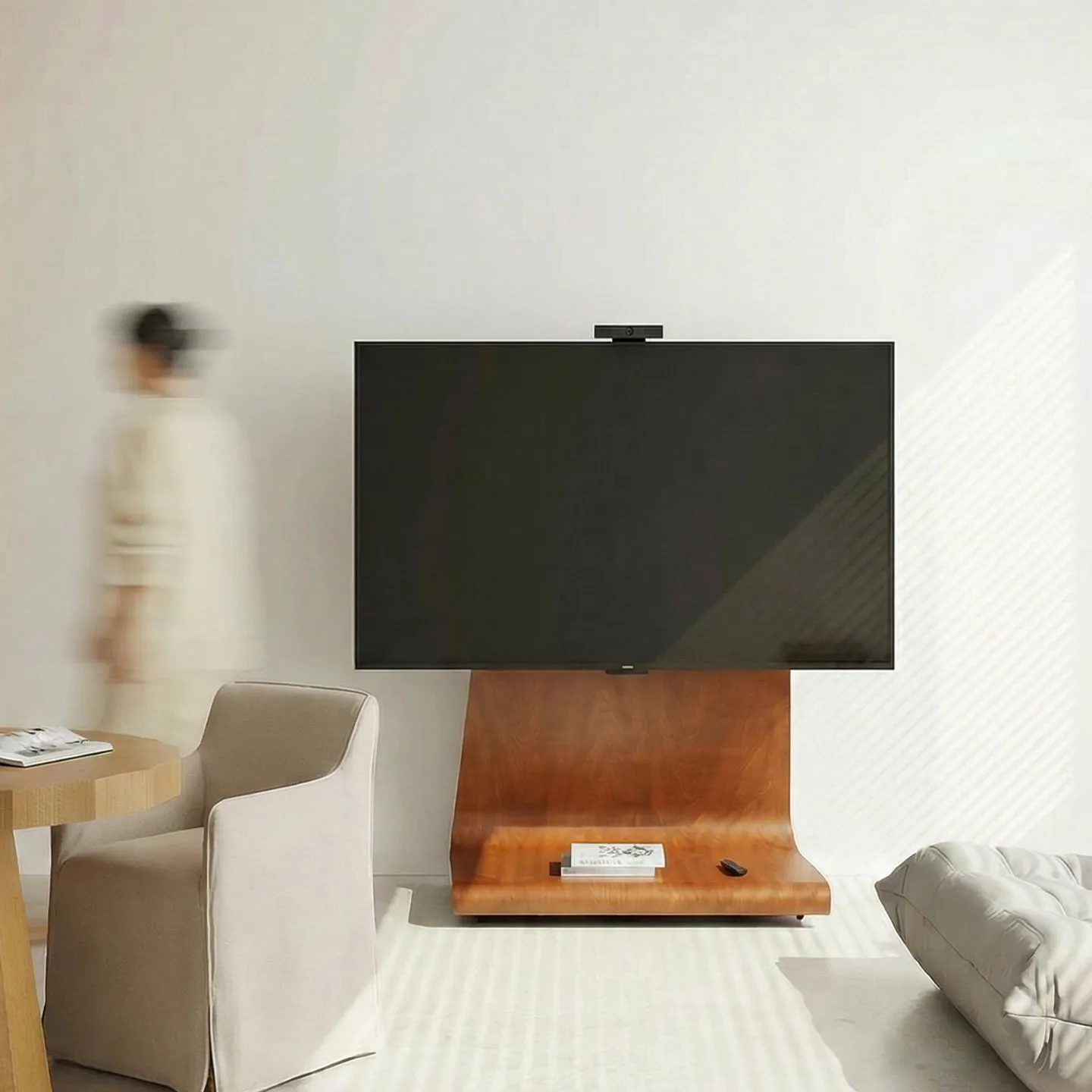 Anaya Aalto Mobile TV Stand Antique Living Room TV Cabinet with Roller Italian Minimalist Hanger