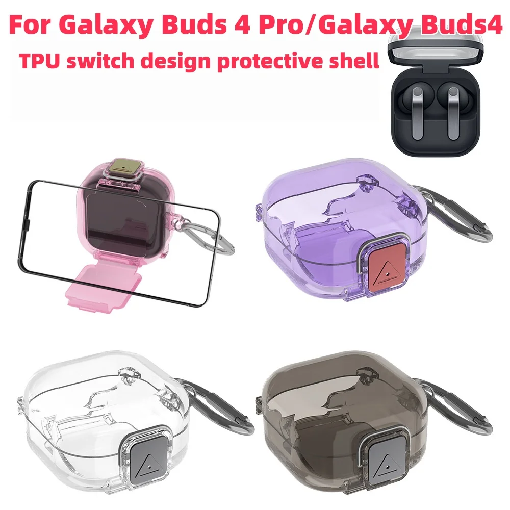 For Samsung Galaxy Buds 4 Pro/Galaxy Buds 4（2026）Cover TPU switch bracket design protective case For Galaxy Buzz 4 Pro/ 4 Funda