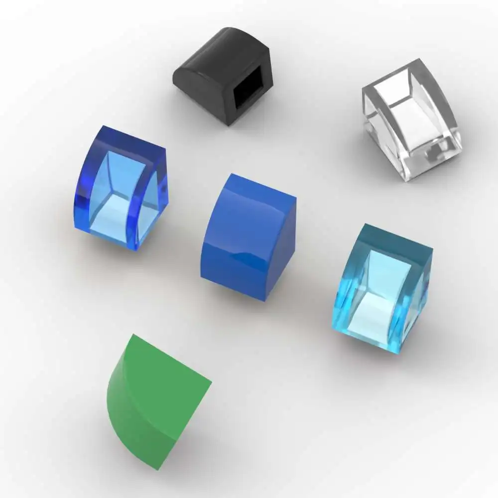 Moc 10 pçs parte tijolos 7126 inclinação curvada 1x1 blocos de construção kit placa castelo casa partícula quebra-cabeça brinquedo educativo presente das crianças