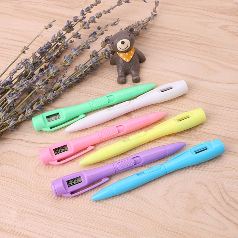 1Pcs Ballpoint Pen with Digital Clock Electronic Clock Pen Exam Pens Watch Pen