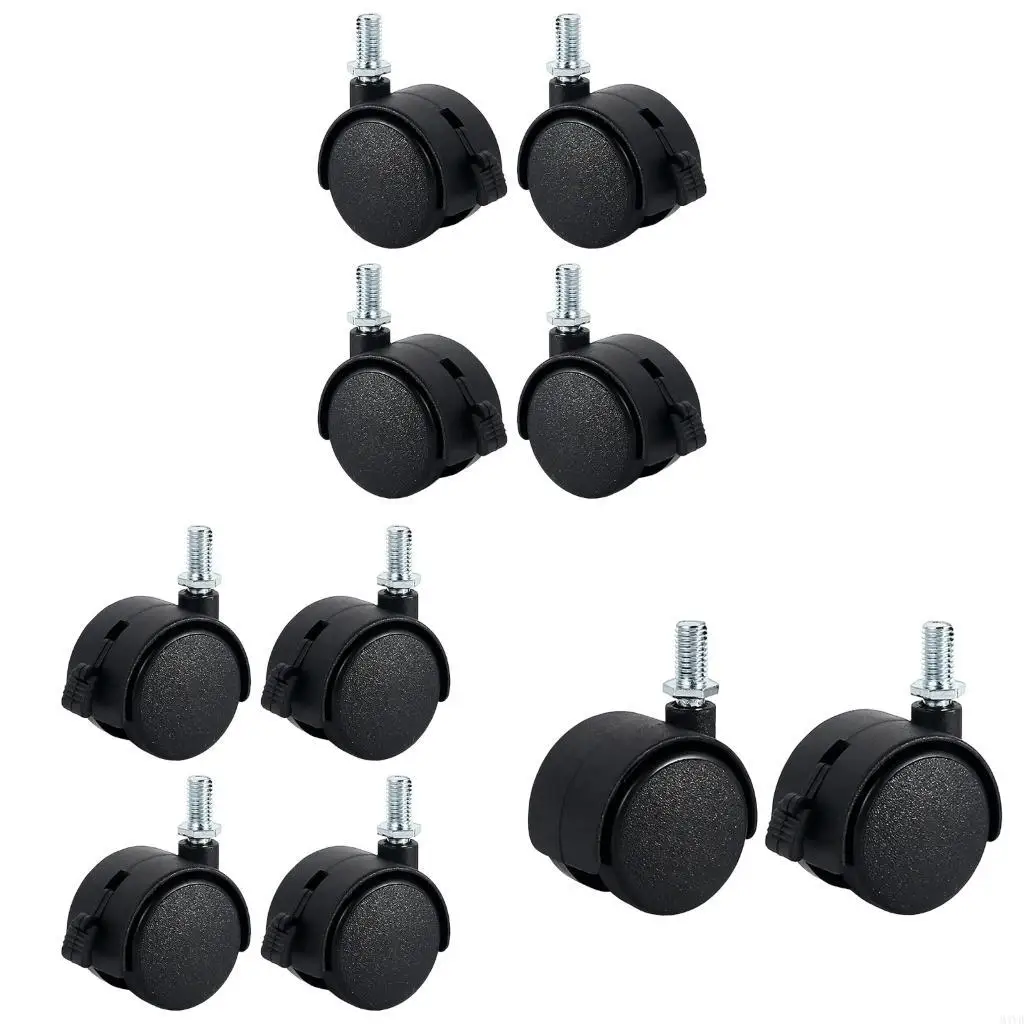 

4Pcs Small Quiet Swivels Casters Moving Furniture Casters Pulleys Easyly Install M4YD