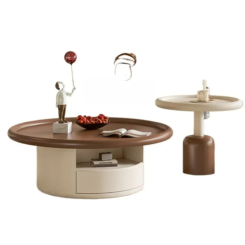 round coffee table living room home modern simple balcony tea table light luxury minimalist Italian small tea table