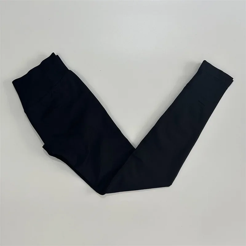 Yoga Leggings Women Low Ribbed Band Scrunch Bum Seamless Yoga Pants Gym Leggings Fitness Sweat Wicking Stretch Workout Tights