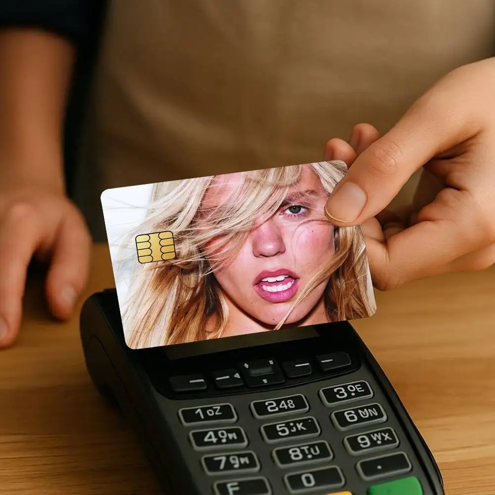 ملصقات بطاقات الائتمان من Singer Renee Rapp Bite me من أجل Bank Bus Metro 4 قطع هدية لفيلم الغلاف