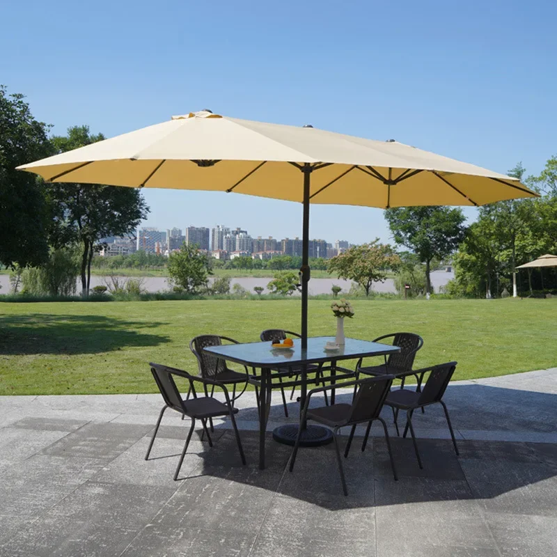 2026 2026 15ft Patio Umbrellas Extra Large Double-Sided Garden and Park Application Huge Rectangular Outdoor Market Umbrella wit